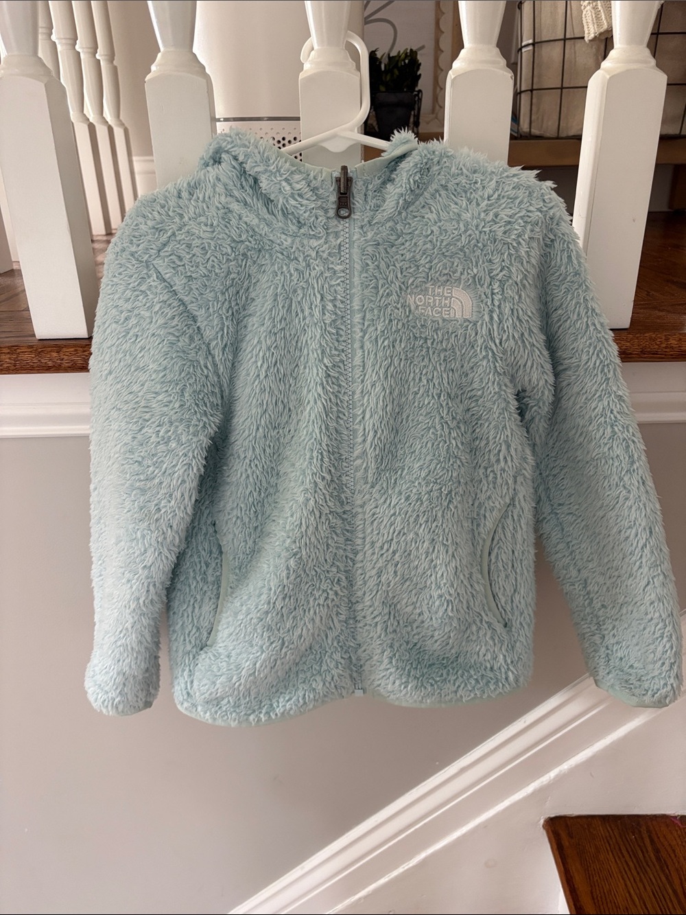 The North Face Kids Light Blue Fuzzy Full-Zip Hoodie